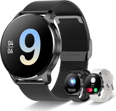 Smartwatch mit Full-Touch-Display 1,32 Zoll HD SpO2 Monitor Schlaf
