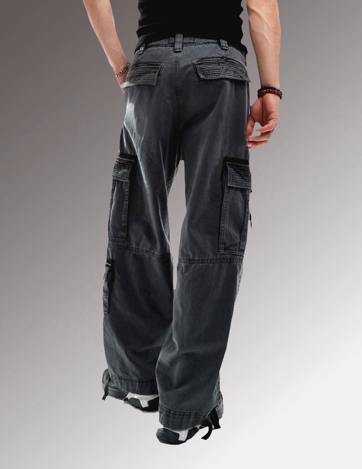 Abercrombie & Fitch Ultra Baggy Twill Utility Cargo Pant in Dk Abercrombie & Fitch Ultra Baggy Twill Utility Cargo Pant in Dk