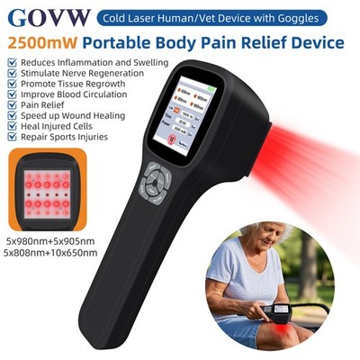 2.5W Low Level Laser Therapy Red Infra Light Device for Back Knee Shoulder Pain
