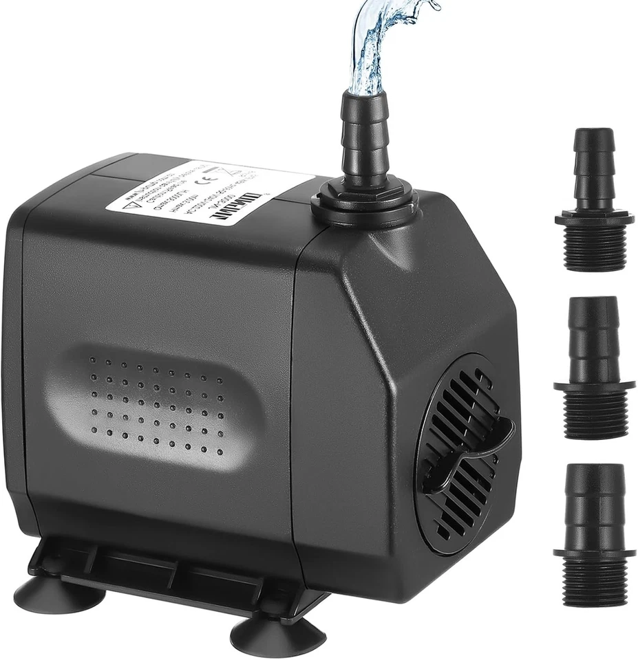 HUUPPHIP Tauchpumpe Wasserpumpe, 3000L/H 45W Teichpumpe 3m hoher Hub mit Durchfluss...