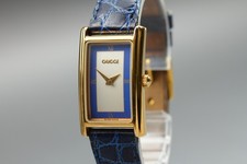 [Exc+5] Gucci 2600L 19mm Blue Dial Quartz Women's Watch Rectangle In Stock
