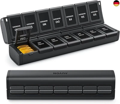 AUVON Innovative Faltbare Tablettenbox 7 Tage Morgens Abends, Medikamentenbox