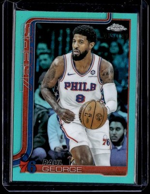 2025-26 Topps Chrome #171 Paul George Aqua Refractor #/199