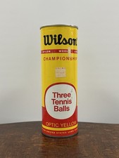 VINTAGE Wilson Tennis Balls Sealed Metal Can Sports Collectible Optic Yellow