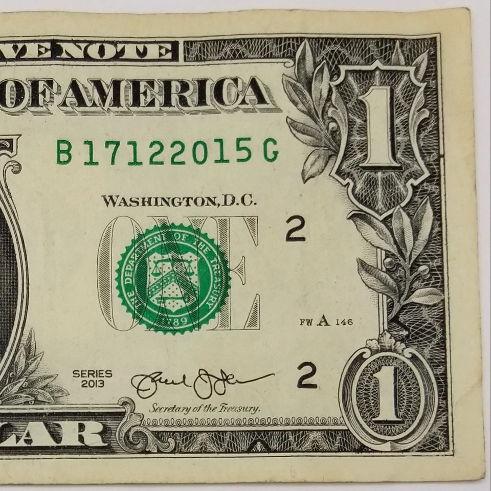 Birthday Note US Dollar December 17, 2015 Fancy Serial Number $1 Series 2013 B G - Image 3 of 4