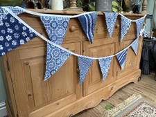 5m blue Bunting, denim blue bunting, floral Bunting, wedding Bunting, 