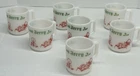 7 Vintage Hazel Atlas Tom & Jerry Milk Glass Holiday Punch Cups Mugs