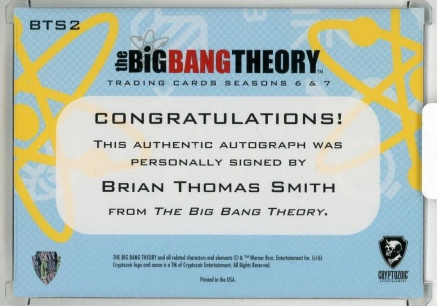 2016 CYPRTOZOIC The Big Bang Theory Seasons 6 and 7 Brian Thomas Smith as Zack J - Image 2 of 2