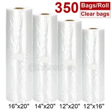 Plastic Bread Grocery Clear Produce Bag on Roll Fruit Food Storage 350 Bags/Roll