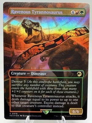 Ravenous Tyrannosaurus FOIL BORDERLESS 2023 Jurassic World MTG NM