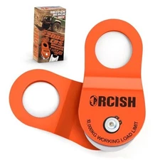  10 Ton Snatch Block, 22,000 LBS Capacity Block and Tackle Pulley Orange