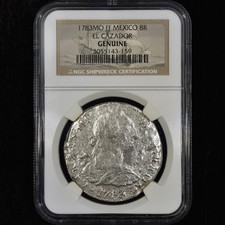 1783 MEXICO 8 REALES ✪ NGC EL CAZADOR SHIPWRECK ✪ SILVER COIN Mo FF ◢TRUSTED◣