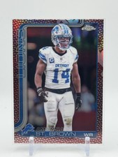 2025 Topps Chrome Amon-Ra St. Brown Football Pigskin Refractor #98 Detroit Lions