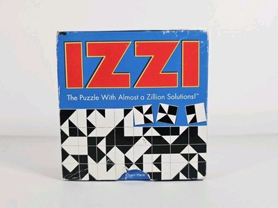 IZZI Binary Arts Vintage 64 Tile Puzzle Game Black White Geometric Brain Teaser