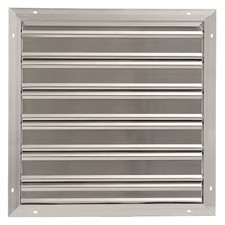 Dayton 2Ftw6 24 In 27"H-W 5.75"L Alu Wall Exhaust Shutter, 24-1/2 In X 24-1/2
