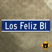 Los Angeles California Los Feliz Boulevard Blvd street highway road sign 36x9