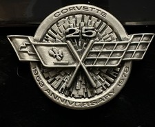 VINTAGE 1978 CHEVY CORVETTE 25TH ANNIVERSARY PEWTER BELT BUCKLE