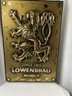 Vintage Lowenbrau Beer Wall Sign Gold Colored Plastic See Pics Details
