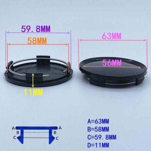 2 1/2" Universal Tire Parts 2.5" 63mm Car Wheel Center Caps Chrome Hub Rim Cover - Picture 2 of 4