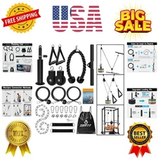 Weight Cable Pulley System Gym, Upgraded Cable Pulley Attachments for LAT Pul...