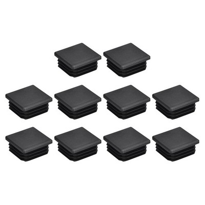 10Pcs 38mmx38mm(1.5inch) Plastic Tubing Plug Square Post End Caps Black