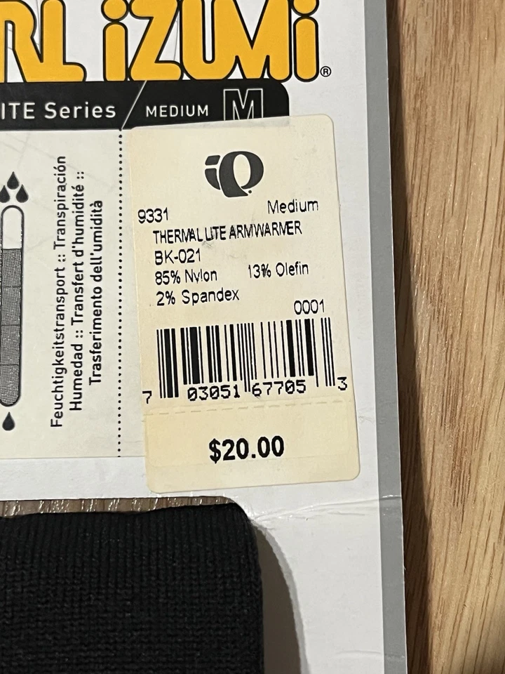 NWT PEARL iZUMI Thermal Lite Arm Warmers Black (Medium) - Image 4 of 4