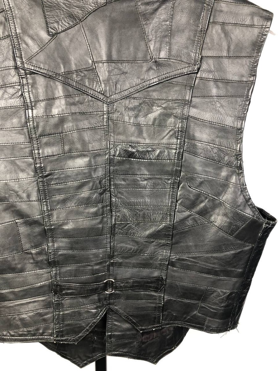 90s Leather Vest Patchwork Black Opium Maison Margiela STYLE Work