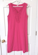 TALBOTS Women's Pink Cotton Blend Summer Resort Everyday Career Casual Dress S