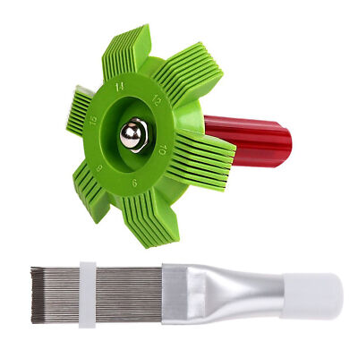 2pcs  Conditioner Condenser Fin Cleaning Brush and Comb Set Fin Cleaner R1F4