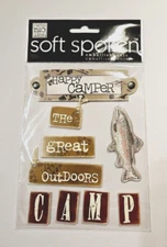 Me & My Big Ideas Soft Spoken Stickers ~Kay Camp Camping~ Brand New Package 2009