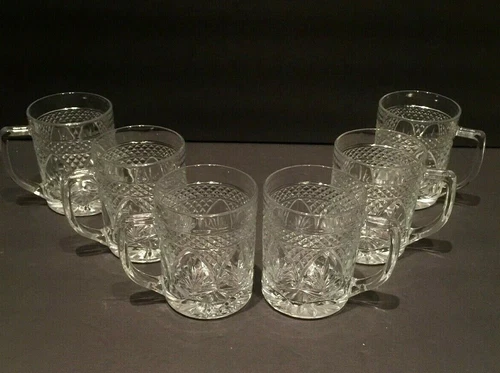 CRISTAL D'ARQUES LUMINARC ANTIQUE Clear MUGS  set of 6  