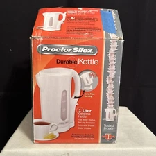Proctor Silex 1.L Durable Cordless Electric Kettle - White- 1500W