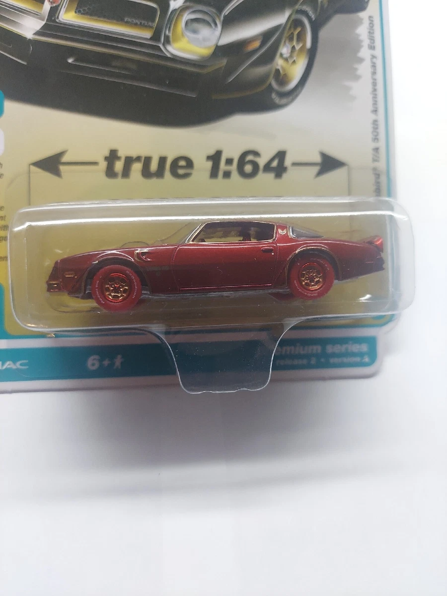 CHASE ! Ultra Red ! Auto World 1976 Pontiac Firebird T/A 50Th Anniversary Black