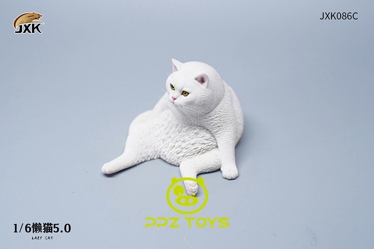 JXK 1/6 Lazy Cat 5.0 White Ver. Animal Model Toy Figure Statue