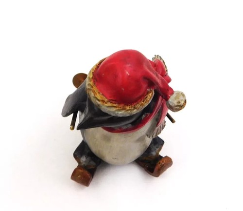 TII Collection Penguin Skiing Santa Hat Poles Scarf Christmas Winter Figurine - Picture 9 of 15