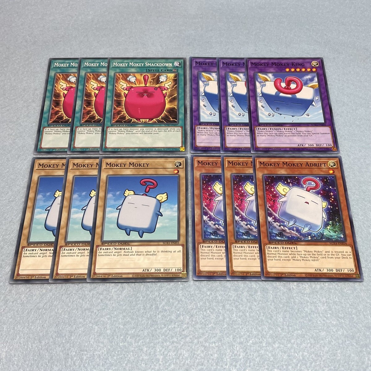 Yugioh Mokey Mokey + King + Adrift + Smackdown 1st Ed 12 Card Set NM