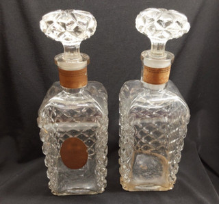 A Nice Pair of antique lavender Cologne / Perfume Bottles original labels