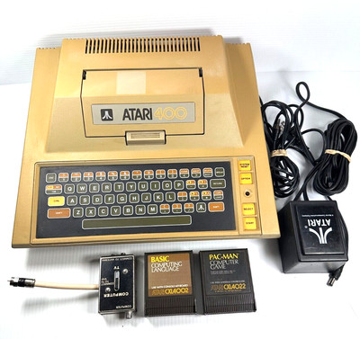 Vintage Atari 400 Computer Console System Powers On W/Game + Basic