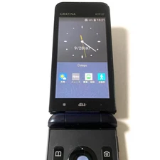 Kyocera GRATINA KYF37 Flip Phone Black Unlocked English Menu - Good Condition JP