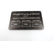 DATA PLATE FOR VINTAGE FORD MOTOR COMPANY AUSTRALIA #V288-8