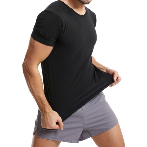 Men Sauna Sweat Shirt Workout Sport Compression Top Vest Trimmer Body Shaper US - Picture 32 of 42
