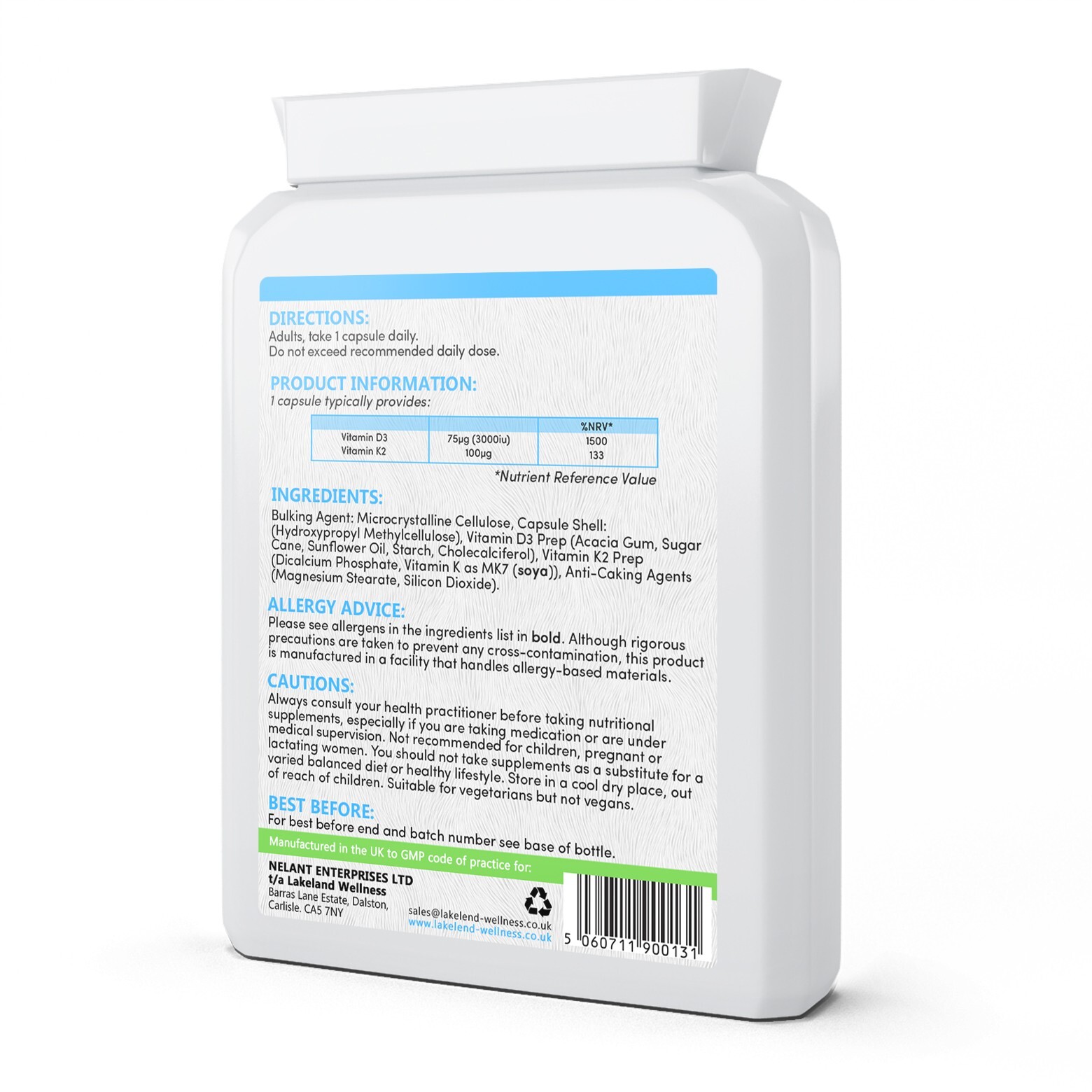 Vitamin D3 3000 IU and Vitamin K2 100ug MK7. 90 Capsules 3 Months Supply eBay