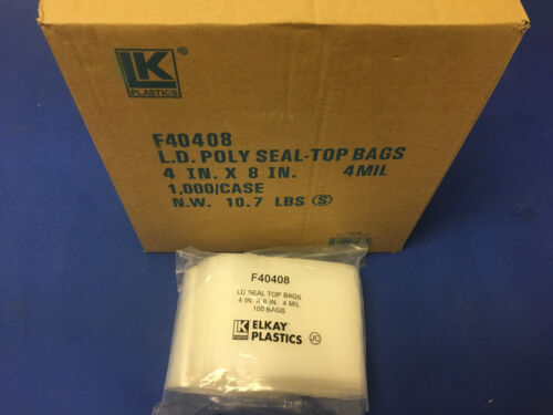 Bolsas de polietileno 4x8 de plástico transparente Elkay LK 4 mil con cierre de cremallera superior 4 mil - Imagen 2 de 2