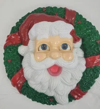 Great American Fun Corp. Motion Activated Antimated Plastic Santa Wreath 