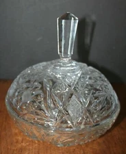Glass Candy Dish Cut & Pressed Glass HEAVY Candy Bowl 