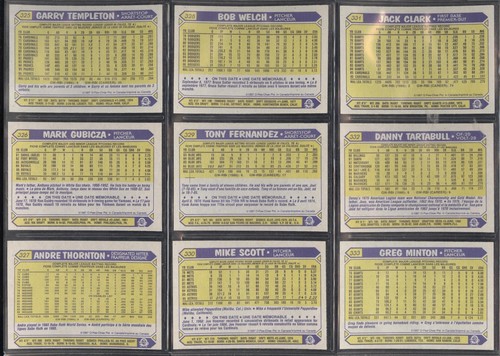 Tarjeta de béisbol 1987 OPC O PEE CHEE TOPPS MLB 199-396 VER LISTA - Imagen 261 de 397