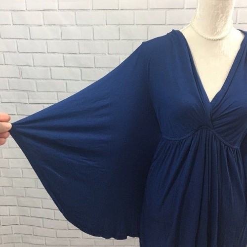 James & Joy Abito Maglia Navy Blu Navy Surplice Drappeggiato Manica Elasticizzato M - Foto 3 di 8