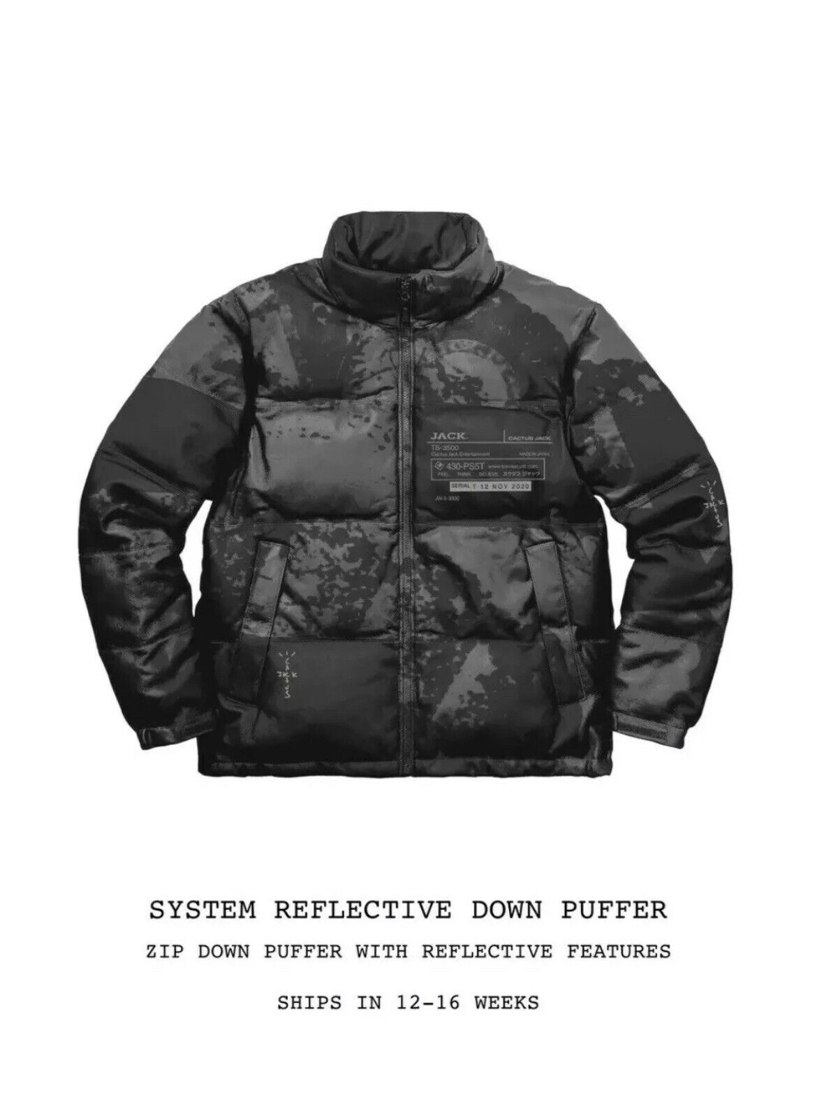 Down jacket Louis Vuitton worn by Travis Scott on the account