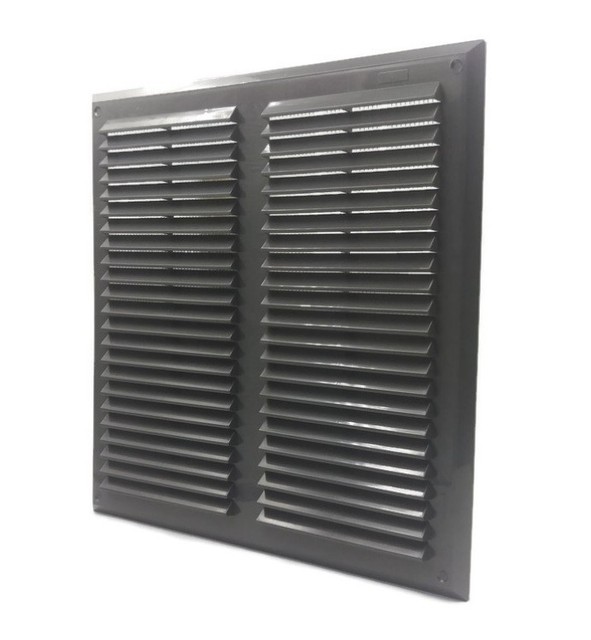 Graphite Air Vent Grille 350mm x 350mm with Fly Screen Ventilation
