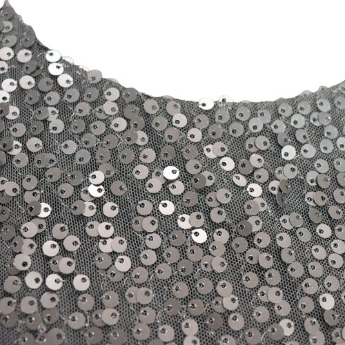 Donna Morgan Full Sequin Black Dress Sleeveless Knee Length Zip Back Size 12 - Picture 5 of 14